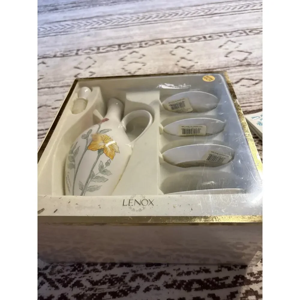 Lenox Artist Sketchbook Oil Bottle & 4 Dipping Saucer Bowls